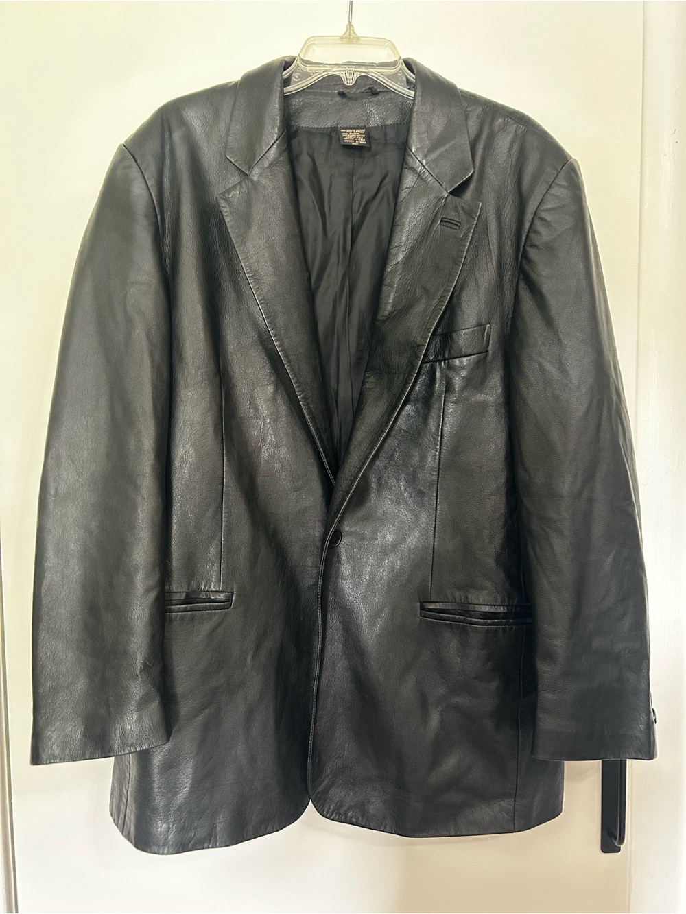 Men’s Vintage Black Leather Jacket-Made in Italy